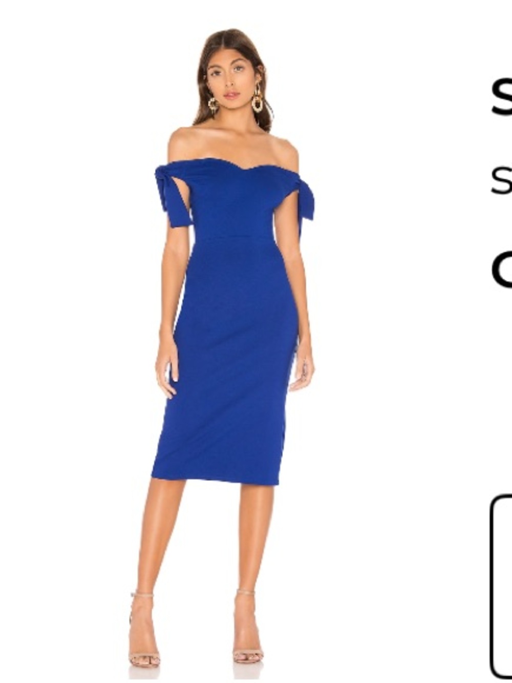 superdown Off-the-Shoulder Midi Dress in Cobalt Blue